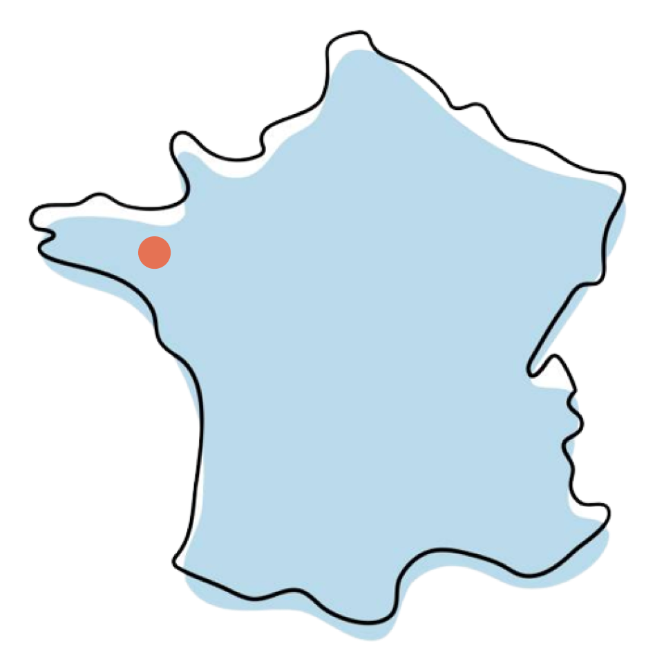 Carte de France avec la position de Manimalô