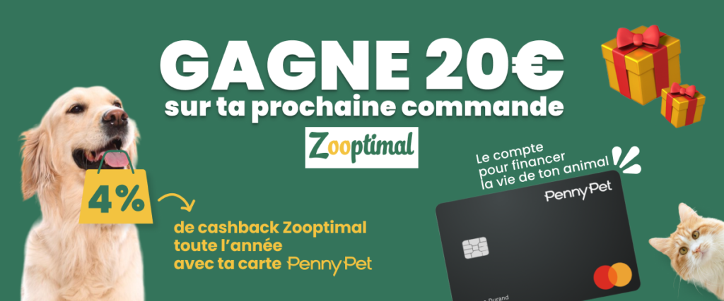 Bannière Zooptimal 20€ sur la prochaine commande