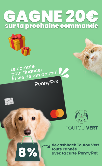 Bannière mobile Toutou Vert 20€ sur la prochaine commande